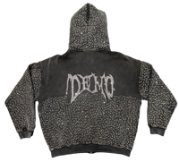 Demo Super Rhinestone Acidwash Black Zip up