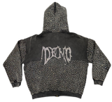 Demo Super Rhinestone Acidwash Black Zip up