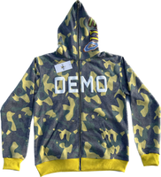 Demolir Camo Green Yellow Full-zip Hoodie